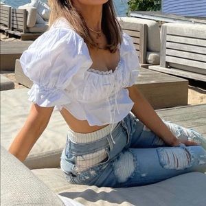 For love and lemon woman crop top white size xs